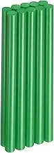 uxcell 10pcs Hot Glue Sticks 0.43" Dia x 7.87" Long EVA Mini Hot Melt Adhesive Glue Stick for Hot Melt Gun Wood Plastic Glass Flowers Fabrics Foam, Deep Green