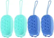 MUSISALY Silicone Bath Brush Back Scrubber Portable Bathing Body Brush Exfoliating Shower Brush Double Sided Design for Gentle Exfoliation at Home