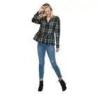 Mud Pie Womens Womens Prescott Buttondown Flouce Tartan Plaid Top