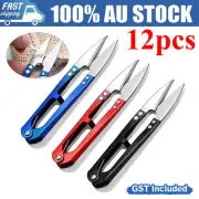 12PCS Sewing Thread Snips U Shape Nippers Small Trimming Scissors Yarn Cutter AU