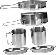 FUNOMOCYA Portable Outdoor Kitchen Equipment Gear Set Bowl 2 Plates 2 Cups for Barbecue Picnic