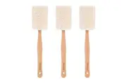 3x Clevinger Eco Loofah Shower Back Body Scrubber With Wood Handle 6.5x36cm