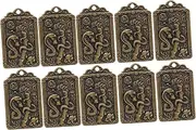 Yardwe 10pcs Brass Tag Amulet Charm Decoration Portable Amulet Ornament Animal Charm Ornament Animal Decor Chinese Zodiac Pendant Decor Chinese Zodiac Supply Brass
