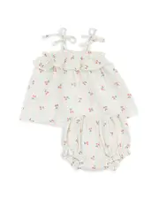 Angel Dear Girls' Striped Ruffled Top & Bloomer Set - Baby