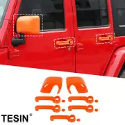 Orange Set Side Rearview Mirror&Door Handle Cover Shell For Jeep Wrangler JK 07+ (for: Jeep)