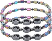 Healeved 3pcs Hematite Anklets Magnetic Ankle Five- Anklets Beaded Anklets