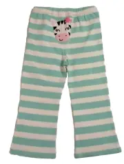 NEW GIRLS 24 MONTHS JUMPING BEANS PANTS GREEN WHITE STRIPED ZEBRA BOTTOM COTTON