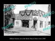 OLD LARGE HISTORIC PHOTO OF BALLARAT VICTORIA THE BARBER & TOBACCO SHOP c1940