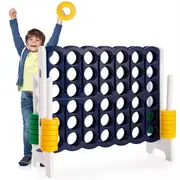 Babyjoy Connect 4 in A Row Jumbo 4-to-Score Giant Game Set w/42 Jumbo Rings Game Board Set Line Up 4 Game