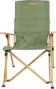 S'More High Back Reclining Chair, 600D Oxford, Aluminum, 4 Adjustable Levels, Storage Bag Included, Army Green, One Size Fits Most