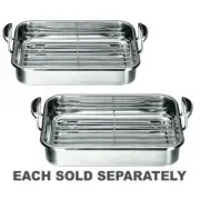 Scanpan Soft Touch Cast Stainless Steel Handle Coppernox Roaster with Rack