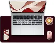 METEOROCK Non-Slip Desk Pad, 24" x 14" Large Mouse Pad, PU Leather Desk Mat with Suede, Laptop Desk Pad, Waterproof Keyboard Pad, Desk Blotter for Office/Home/Decor (Burgundy)