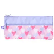 Studymate Twin Zip Pencil Case Medium Hearts Pink