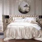 Pure Silk Duvet Cover Flat Sheet Pillowcases Luxury Real Silk Bedding set 4 pcs
