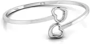 Krysaliis Bangle Bracelet, Adjustable Duo Heart, 5 Ounce