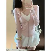 Plain Zip Hoodie / Mid Rise Shorts Hoodie - Pink - L