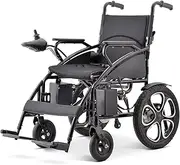 Durable Foldable Electric Wheelchair Shock Absorbing Wheelchair Easy to Use Power Chair for Travel Outdoor Home