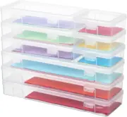 Stackable Plastic Clear Storage Box Containers with Latching Lid - Art Craft Sup