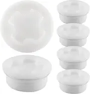 HARSKIYER 6pcs 2.32’’ / 60mm Barrel Bung Cap, Plastic Bung Hole Caps Poly Buttress Drum Bung Plug Cap Seal Lid Barrel Caps for 55 Gallon Plastic Drums with Silicone Gasket, Coarse Thread