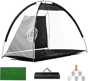 Golf Practice Hitting Net, Golf Practice Net, Foldable Golf Hitting Net with Carry Bag and 5 Golf, Outdoor Indoor Foldable, Strike Cage Practice, for Kids Adult Indoor Outdoor Home Backyard Sports