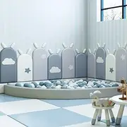 3D Kids Anti-Collision Wall Stickers Peel and Stick Upholstered Wall Panel, Self Adhesive DIY Headboard Decoration, Anti-Collision Cushion for Bedroom Playroom, 3.2cm