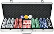 Poker Set with 500 Chips Aluminium,Poker Chips & Sets 7.3KG-80182