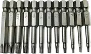 LEROM Torx Head Screw Driver Bit 12 Pcs Security Torx bit set T5 T6 T7 T8 T9 T10 T15 T20 T25 T27 T30 T40 Size 2 inch Length 1/4 Hex Shank S2 Steel Magnetic Star 6 Point Screwdriver bit set