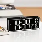 LED Digital Alarm Clock Rechargeable Loud Alarm Clocks Dimmable for Home Bedroom