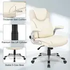Costway Executive Office Chair Computer Desk Armchair Adjustable Height White