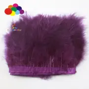 6-7" Plum Turkey Feather Fringe Trimming Tassels for Dress Making Millinery