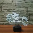 3D Illusion Night Light English Horse Riding USB 7 Color Touch Change Decor f