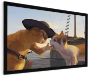 100" Fixed Frame Projector Screen Black Velvet Frame 16:9, More Range in Store