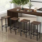 Costway 4× Industrial Bar Stools Counter Height Chair Metal Kitchen Dining Furniture