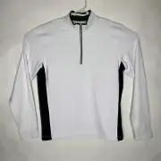 Vugatech Men's Long Sleeve Quarter Zip Pullover Golf Jacket Size Medium White