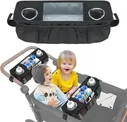artgeeker Snack Tray for Wonderfold Wagon, Snack Tray for Stroller with 2 Insulated Cup Holders, Stroller Snack Tray Compatible with Wonderfold Wagon W4 Series, Black, 1 Pack