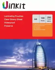 Hot Laminate Pouches A4 Thick Sheets Film 250Micron125x2 - 100 Sheets Uinkit