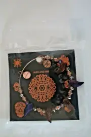 Alex and Ani Guru EWB Dark Orchid Rose Gold Tone Bangle Expandable Bracelet NWT