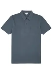 Sunspel Riviera Cotton-mesh Polo Shirt - Blue - XL XL