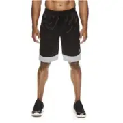 And1 Mens Size L Core Basketball Shorts Black & White Elastic Drawstring Waist