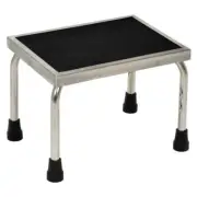 Vestil Foot Stool Sturdy Stainless Steel Construction Rubber Foot Pads Silver