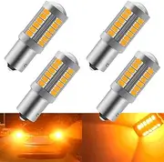 4pcs Amber 1156 BAU15S PY21W 5630 33SMD Car LED Bulbs 900LM Super Bright LED Front and Rear Turn Signal Light 12-30V 3.6W