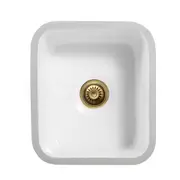 Baiachi Ceramic Kitchen and Laundry Sink Undermount Brushed Gold Waste