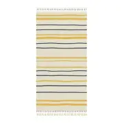 Yellow and Navy Striped Beach Blanket - Lightweight Summer Essentia