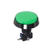 Game Round Push Buttons Green LED Light with Micro Switches 60mm/12V/1 Pcs