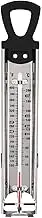 Candy Thermometer Deep Fry/Jam/Sugar/Syrup/Jelly Thermometer with Hanging Hook & Pot Clip Stainless Steel Cooking Thermometer Food Thermometer Quick Reference Temperature Guide,Black