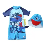 Kid Boys Rashguard Wetsuit Swimsuits Swimming Training Suit with Swimming Hat AU