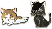 [haikyuu] Kuroo and Kenma Pins Set of Two, Multicolor, One Size
