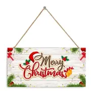 Merry Christmas Wooden Decor Sign, 11.9x6 inch Rustic Christmas Wall Hanging ...