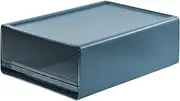 VANRA Desk Organizer Desk Drawer Organizer Clear Plastic Storage Box Paper File Organizer for Desk Stackable Storage Drawers Great for Makeup, Stationery, Office Supplies, School, Home (Blue)