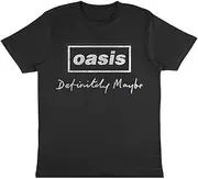 [Rock Off officially licensed products] Oasis Definitely Maybe Distressed Text T Shirt